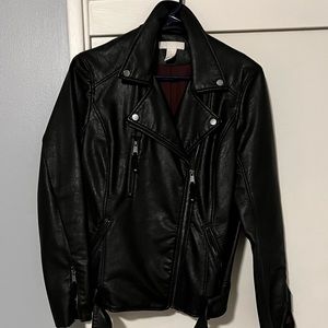 Bomber leather jacket sz 10